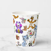 Cartoon Pattern Pappbecher (Rückseite)