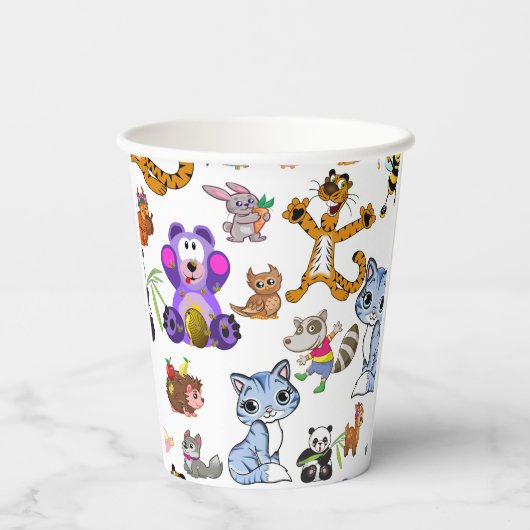 Cartoon Pattern Pappbecher (Rückseite)