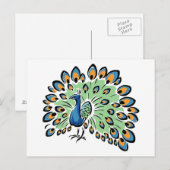 Cartoon Peacock Postkarte (Vorne/Hinten)