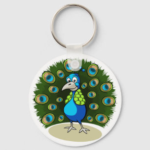 Cartoon Peacock Schlüsselanhänger