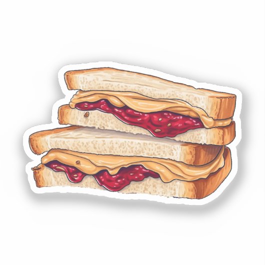 Cartoon peanut butter and jelly sandwich aufkleber (Vorderseite)
