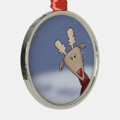 Cartoon Peeking Ornament Aus Metall (Rechts)