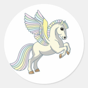 Cartoon Pegasus Runder Aufkleber