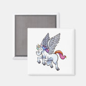 Cartoon pegasus unicorn magnet (Vorderseite/Rückseite)