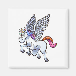 Cartoon pegasus unicorn magnet