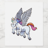Cartoon pegasus unicorn weinetikett (Einzelnes Label)