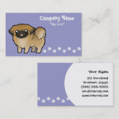 Cartoon Pekeingese (Welpe geschnitten) Visitenkarte (Vorne/Hinten)