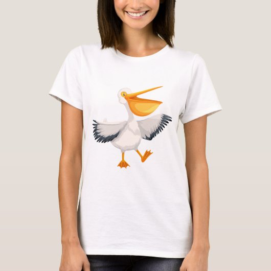 Cartoon-Pelikan T-Shirt (Vorderseite)