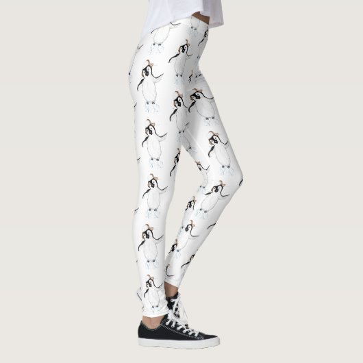 Cartoon Penguin auf Eisberg Leggings (Rechts)