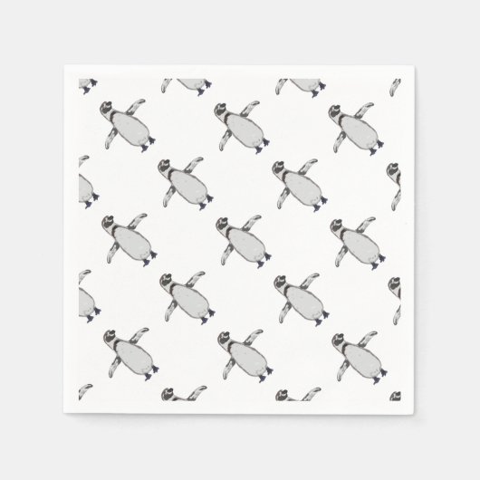 Cartoon Penguin Serviette (Vorderseite)