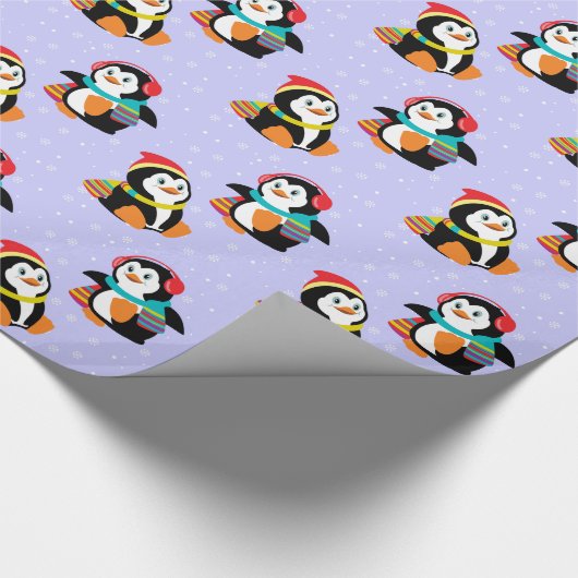 Cartoon Penguins Geschenkpapier (Ecke)