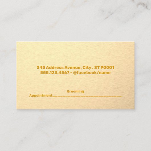 Cartoon Pet Grooming Terminkarte (Rückseite)