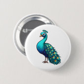 Cartoon Pfauendarstellung Button (Vorne & Hinten)