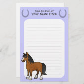 Cartoon-Pferd Briefpapier (Vorne/Hinten)