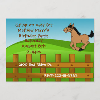 Cartoon Pferd Geburtstag Einladung