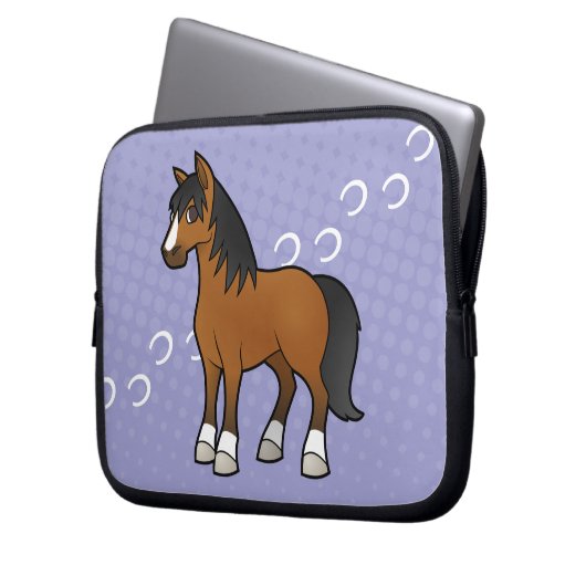 Cartoon-Pferd Laptopschutzhülle (Vorderseite Links)