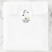 Cartoon Pferd mit Ranch Runder Aufkleber (Tasche)