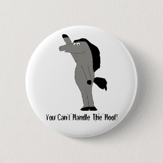Cartoon-Pferderechtsanwalt Button (Vorderseite)