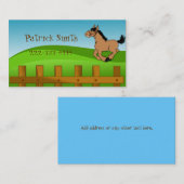 Cartoon-Pferdespiel-Datums-Karte Telefonnummerkarte (Vorne/Hinten)