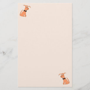Cartoon Pfirsich Hund Cheeky Hund Pfirsich Briefpapier