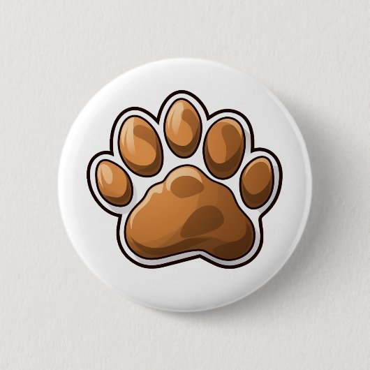 Cartoon Pfow-Abbildung Button (Vorderseite)