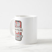 Cartoon Phone with Notifications – “Ignoring All” Kaffeetasse (Vorderseite Links)