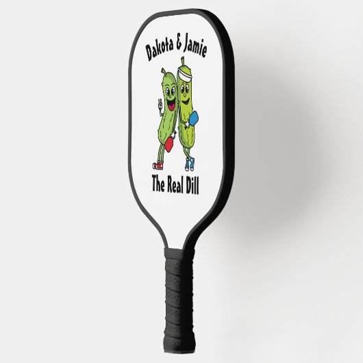Cartoon Pickle Pair Pickleball Team Real Dill Pick Pickleball Schläger (Links)