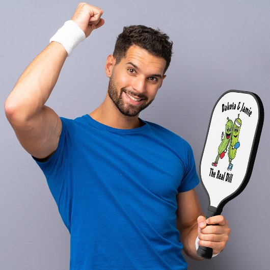 Cartoon Pickle Pair Pickleball Team Real Dill Pick Schläger