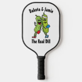 Cartoon Pickle Pair Pickleball Team Real Dill Pick Schläger (Vorderseite)