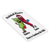 Cartoon Pickle und Pepper Hot Dill Pickleball Team Magnet (Rechte Seite)