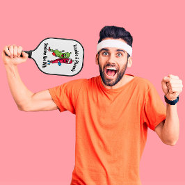 Cartoon Pickle und Pepper Pickleball Team Hot Dill Schläger