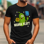 Cartoon Pickle Wanna Wilhelm Tell T-Shirt<br><div class="desc">Dieser Pickleball-T - Shirt,  mit seinem lustigen Cartoon-Pickle,  ist eine großartige Möglichkeit,  einen anderen Spieler fragen,  um mit Ihnen spielen auf dem Platz.</div>