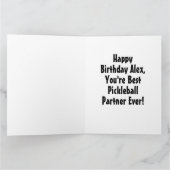 Cartoon Pickles Pickleball Spieler Pickleball Team Karte (Innenseite)