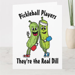 Cartoon Pickles Pickleball Spieler Pickleball Team Karte