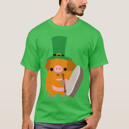 Cartoon Pig bei Bodhran :) St Patty T - Shirt