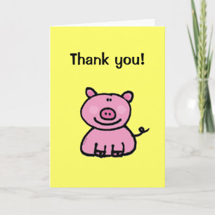 Cartoon Pig Dankeschön Karte