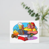 Cartoon Pig Roast Postkarte (Stehend Vorderseite)