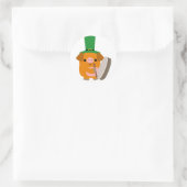 Cartoon Pig spielt Bodhran :) St Patty Aufkleber (Tasche)