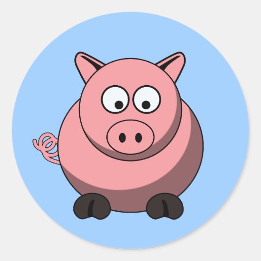 Cartoon Pig Sticker (Vorderseite)