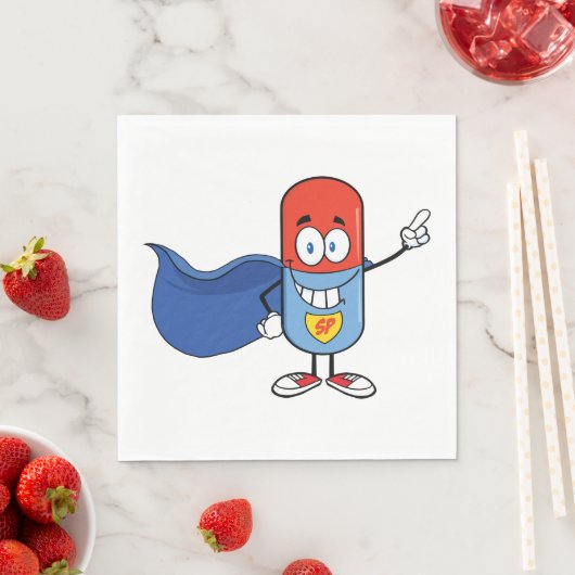 Cartoon Pill Capsule Serviette (Beispiel)