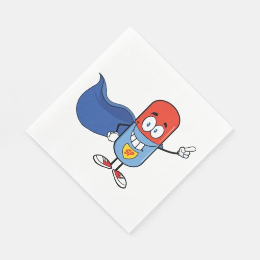 Cartoon Pill Capsule Serviette (Ecke)