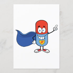 Cartoon-Pillen-Kapsel Einladung