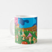 Cartoon Pilze in einer Wiese Kaffeetasse (Vorderseite Links)