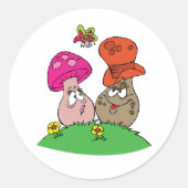 Cartoon Pilze Stickers (Vorderseite)