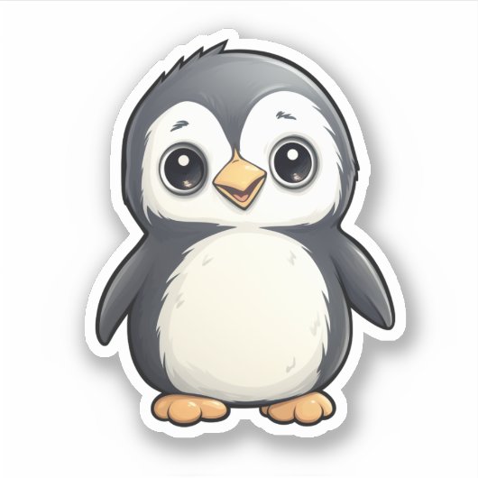 Cartoon Pinguin-Abbildung Aufkleber (Vorderseite)