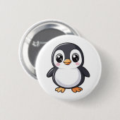 Cartoon Pinguin-Abbildung Button (Vorne & Hinten)