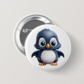 Cartoon Pinguin-Abbildung Button (Vorne & Hinten)