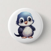 Cartoon Pinguin-Abbildung Button (Vorderseite)