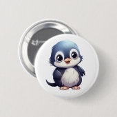 Cartoon Pinguin-Abbildung Button (Vorne & Hinten)