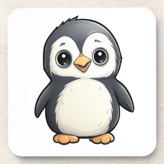 Cartoon Pinguin-Abbildung Getränkeuntersetzer (Vorderseite)
